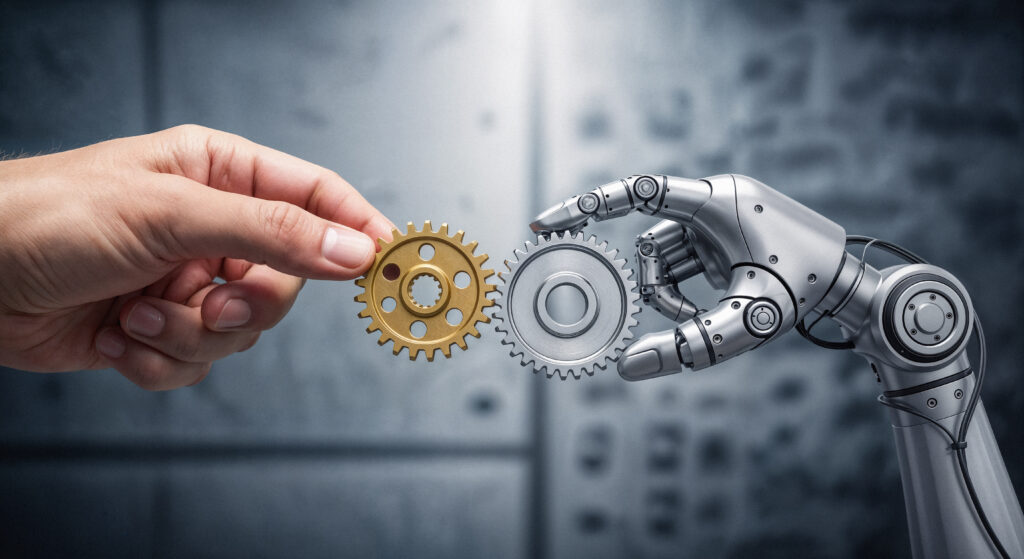 human hand passing gear robotic hand